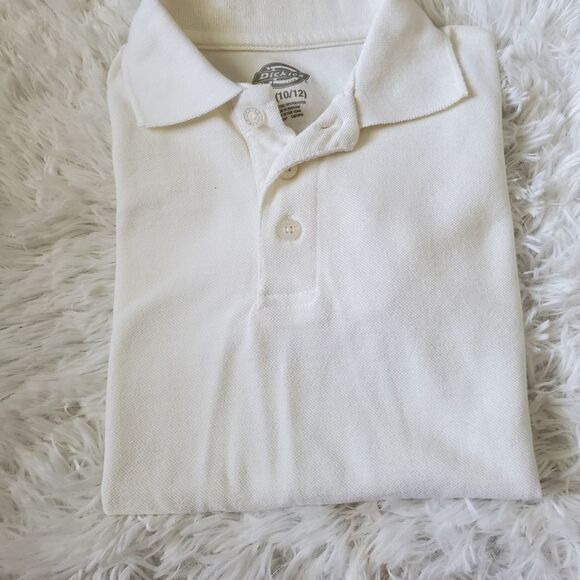 Dickies White Polo Short Sleeve Shirt Boy's Size M (10-12) - Picture 7 of 7